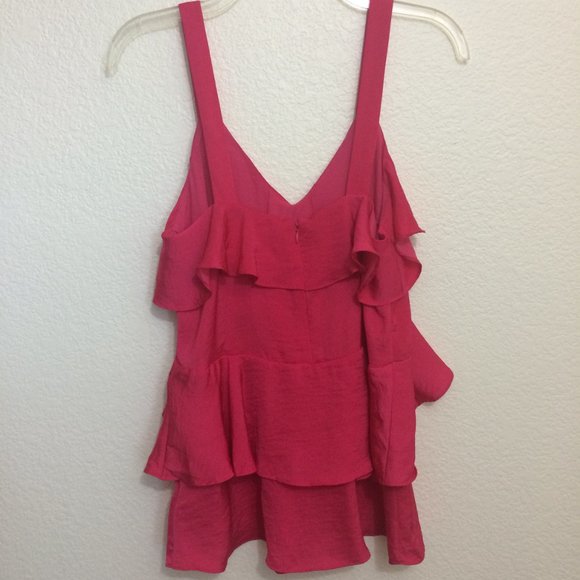 Michael Kors Deep Pink Ruffle Tiered Top - Picture 4 of 10